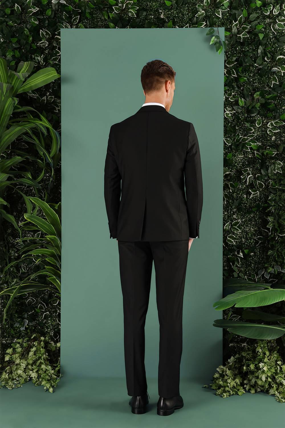 TK 869 Slim Fit Siyah Klasik Takım Elbise