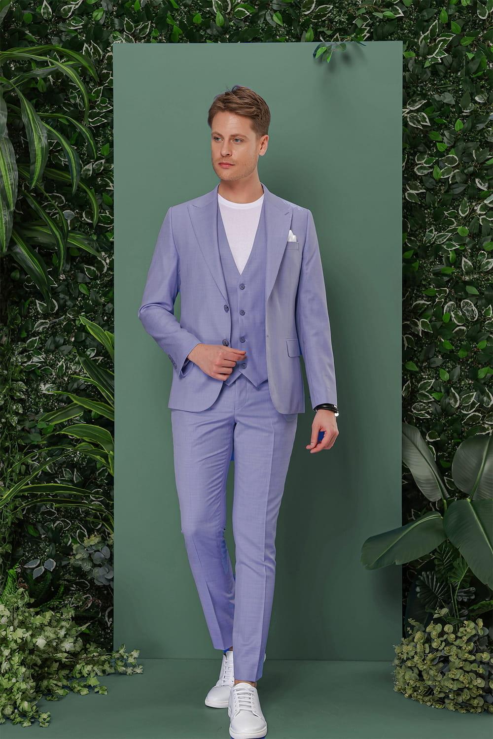 TK 870 Slim Fit Mavi Klasik Takım Elbise