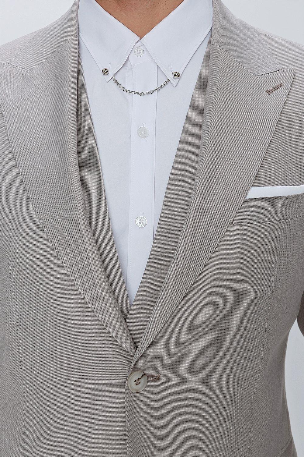 TK 870 Slim Fit Taş Klasik Takım Elbise