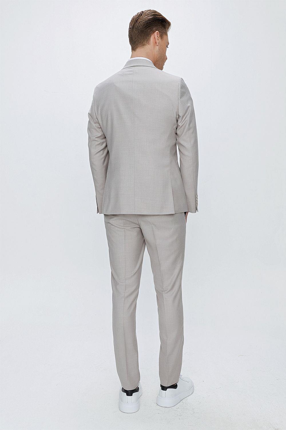 TK 870 Slim Fit Taş Klasik Takım Elbise