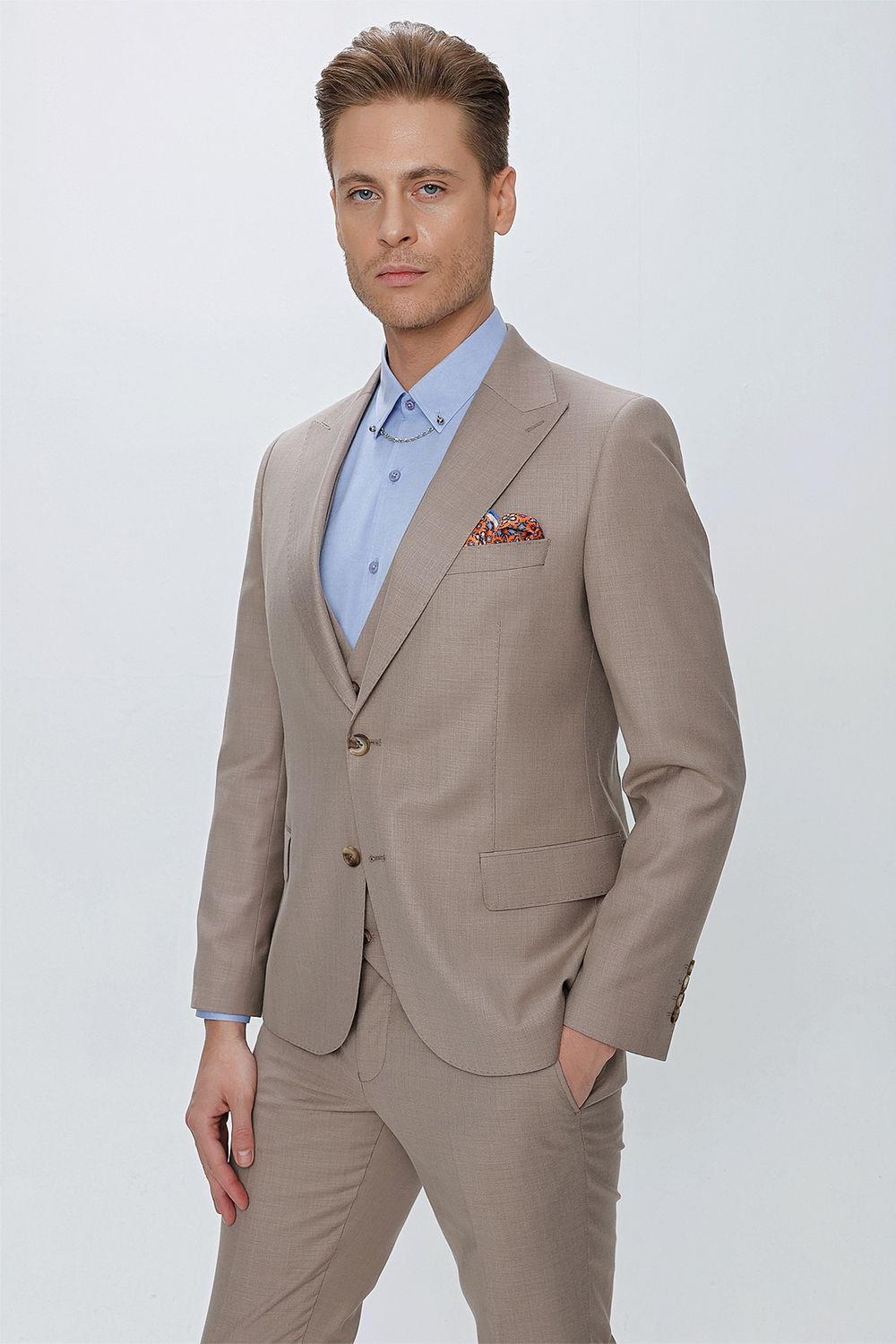 TK 870 Slim Fit Vizon Klasik Takım Elbise