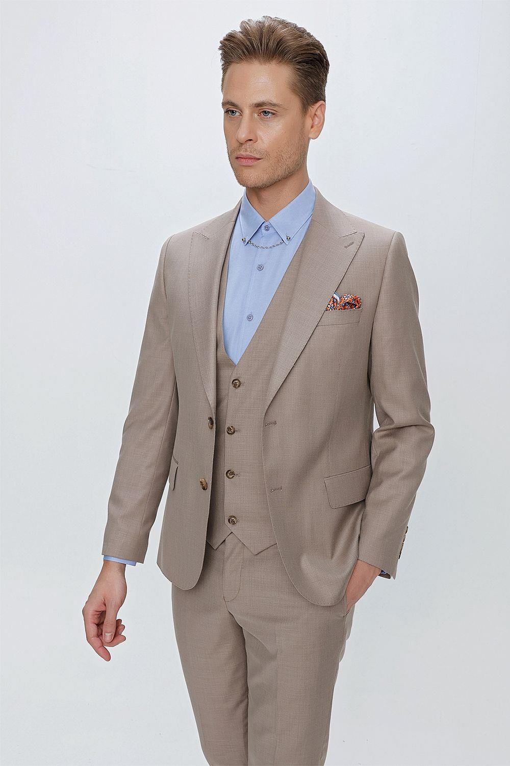 TK 870 Slim Fit Vizon Klasik Takım Elbise