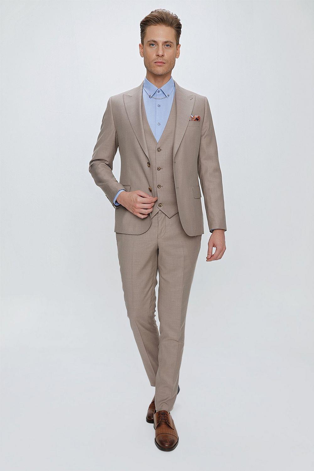 TK 870 Slim Fit Vizon Klasik Takım Elbise