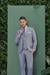 TK 872 Slim Fit Gri-Mavi Klasik Takım Elbise