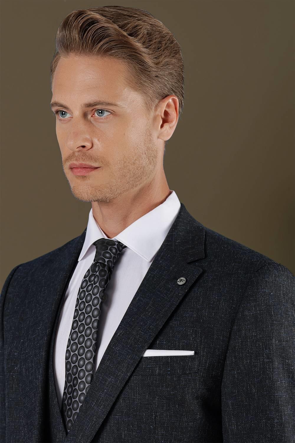 TK 873 Slim Fit Lacivert Klasik Takım Elbise