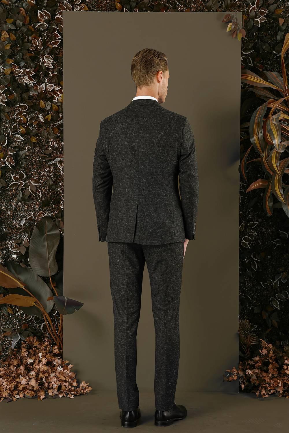 TK 873 Slim Fit Siyah Klasik Takım Elbise