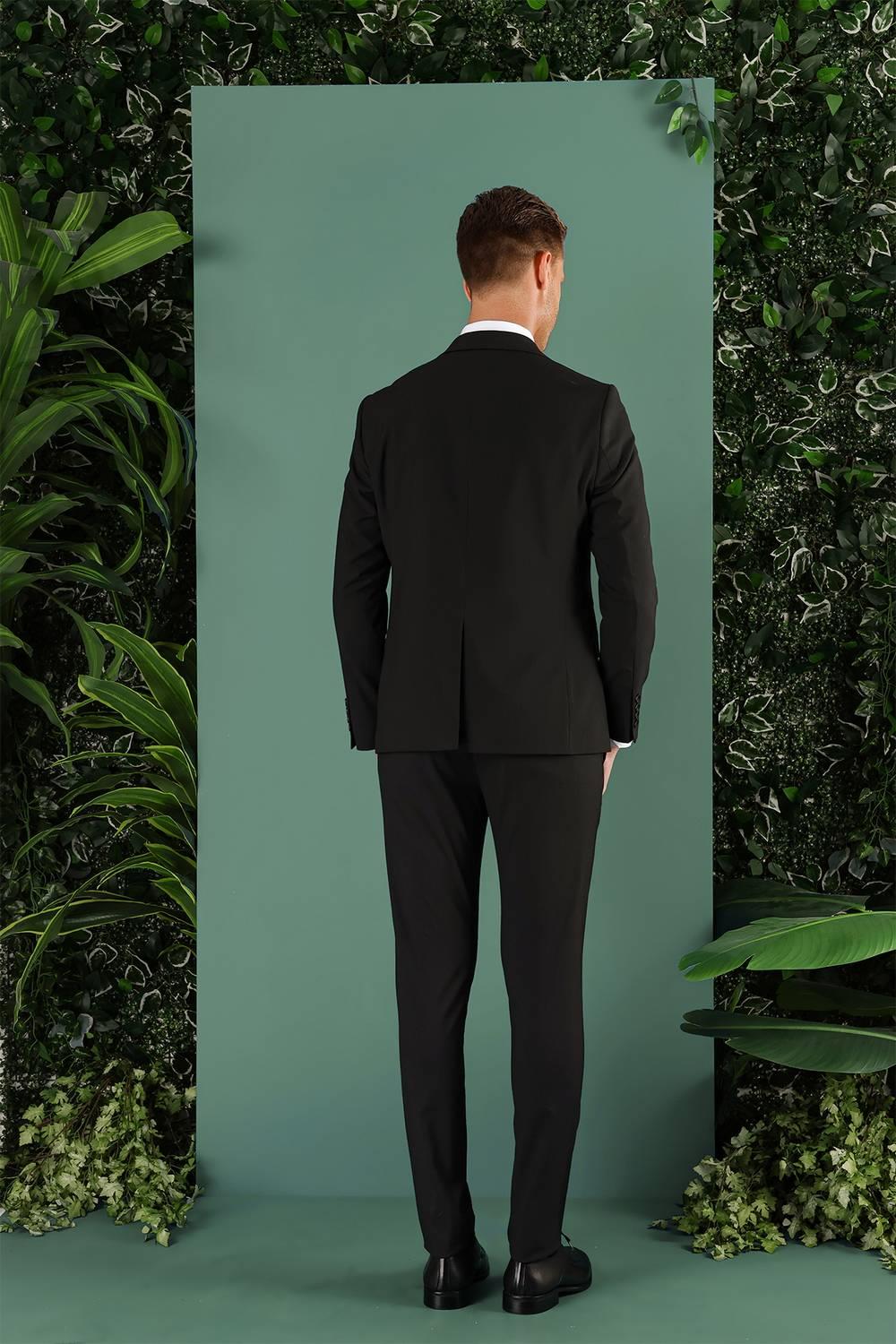 TK 874 Slim Fit Siyah Klasik Takım Elbise