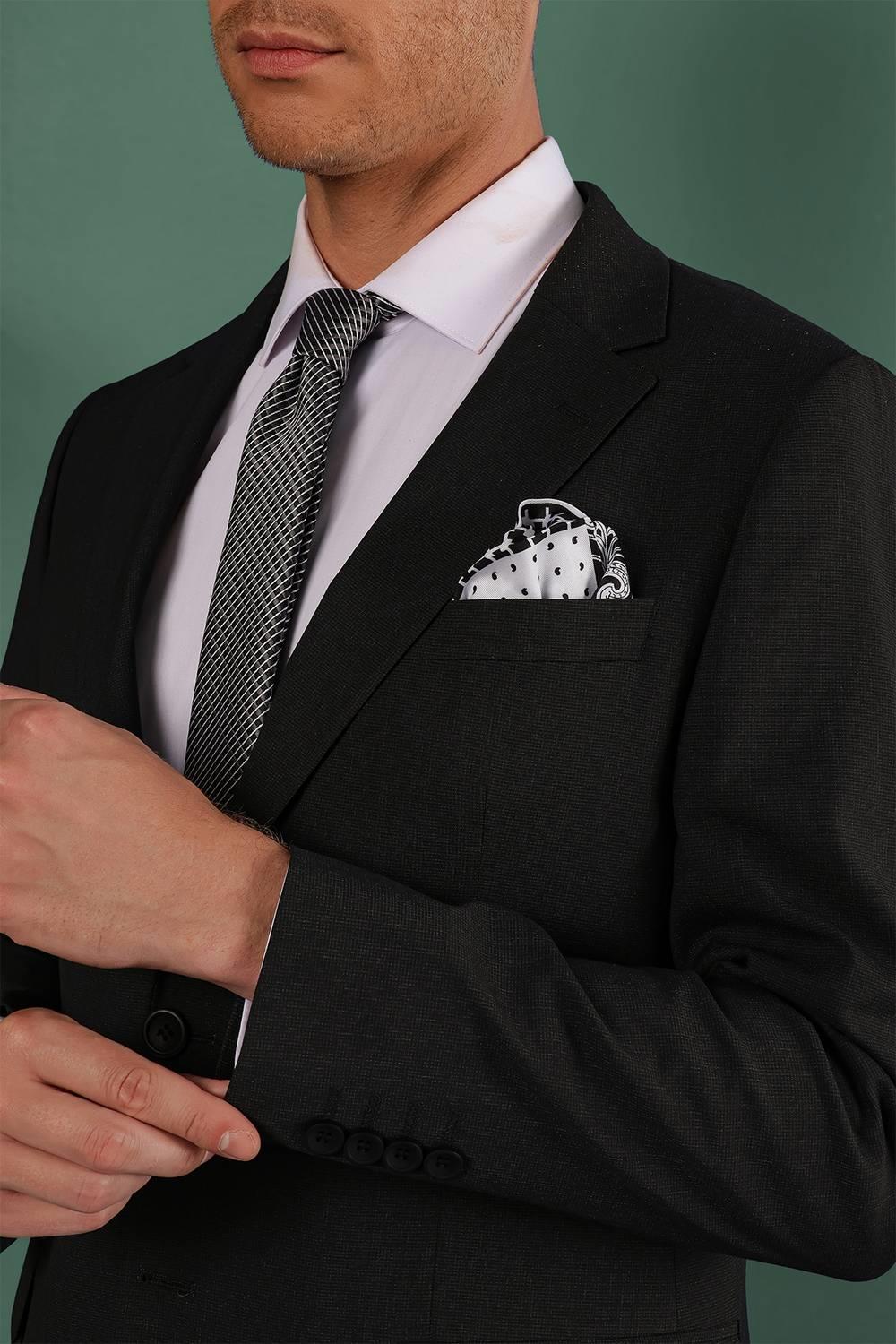 TK 874 Slim Fit Siyah Klasik Takım Elbise