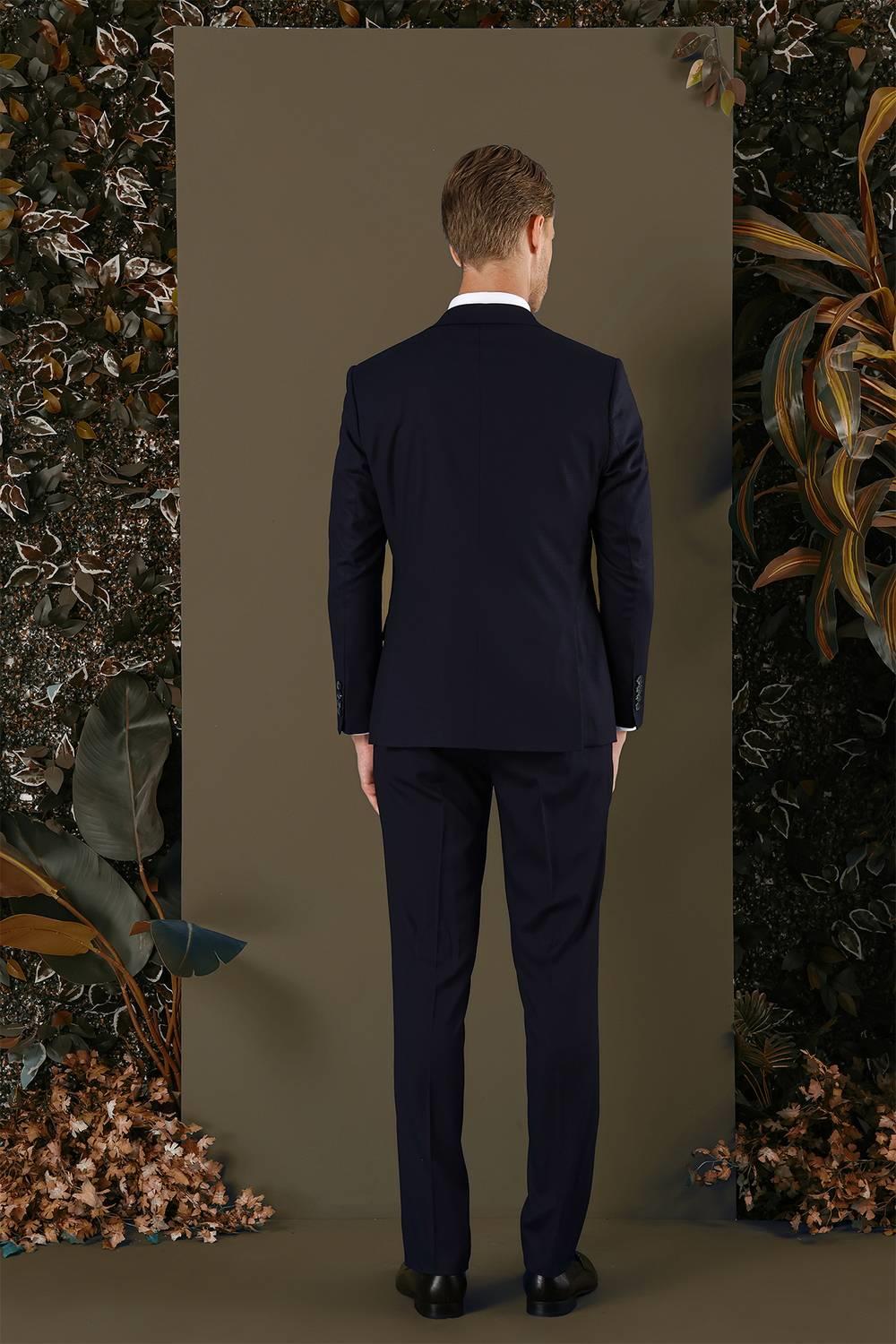 TK 877 Slim Fit Lacivert Klasik Takım Elbise