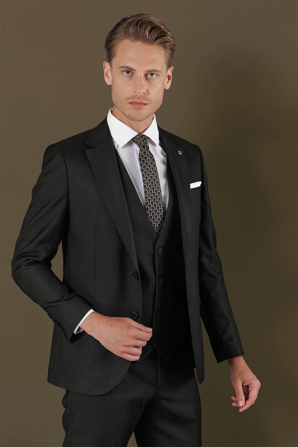 TK 878 Slim Fit Lacivert Klasik Takım Elbise