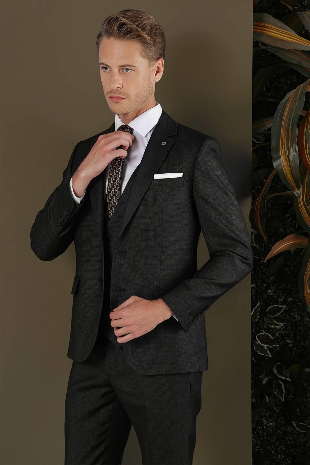 TK 878 Slim Fit Lacivert Klasik Takım Elbise