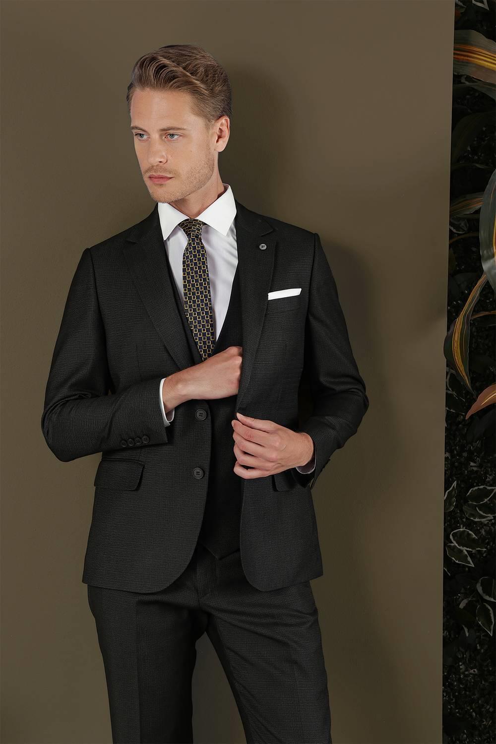 TK 878 Slim Fit Lacivert Klasik Takım Elbise