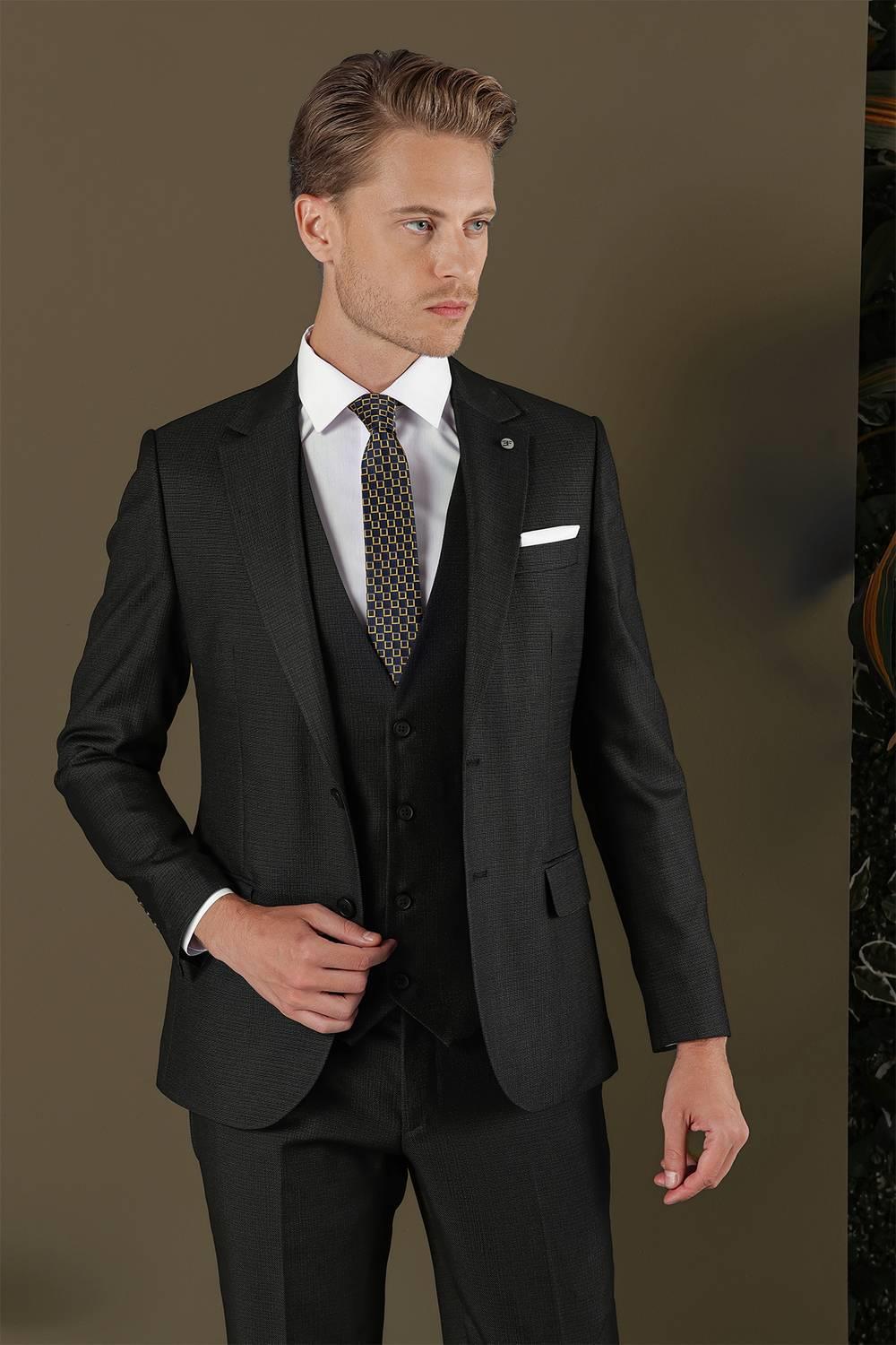 TK 878 Slim Fit Lacivert Klasik Takım Elbise