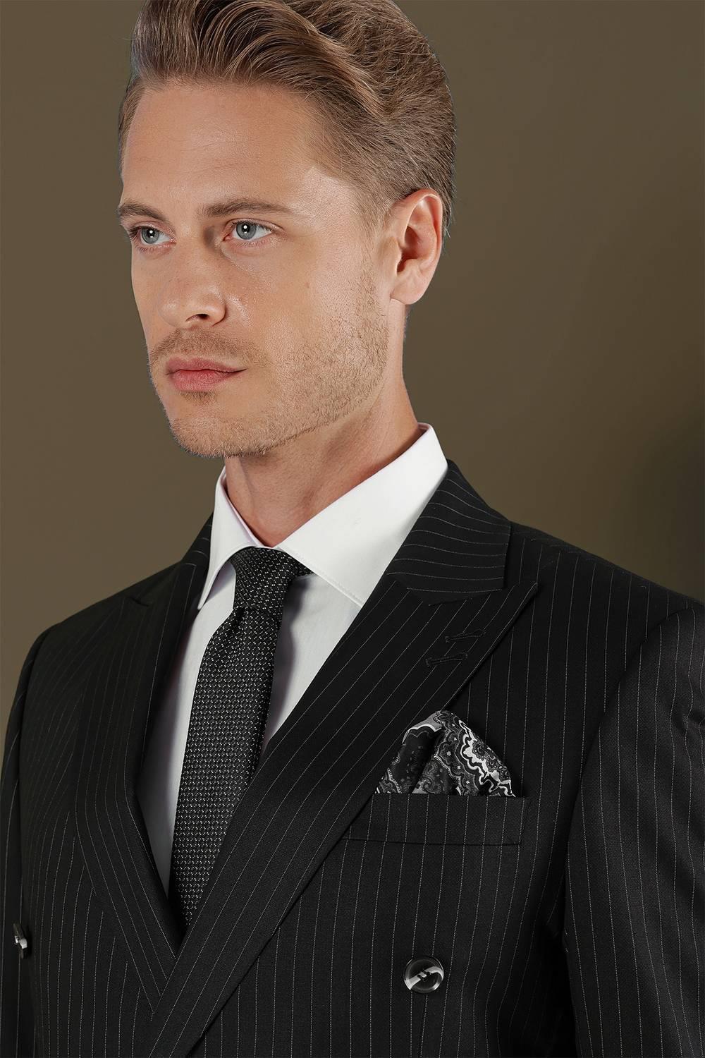TK 879 Slim Fit Siyah Klasik Takım Elbise