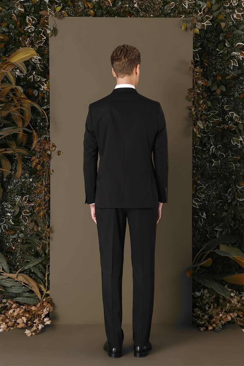 TK 882 Slim Fit Siyah Klasik Takım Elbise