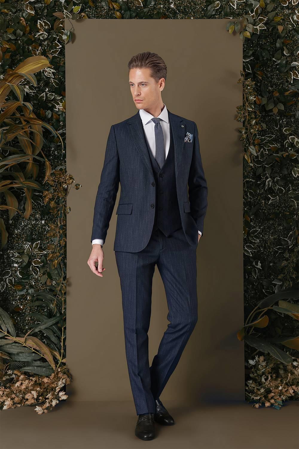 TK 883 Slim Fit Lacivert Klasik Takım Elbise