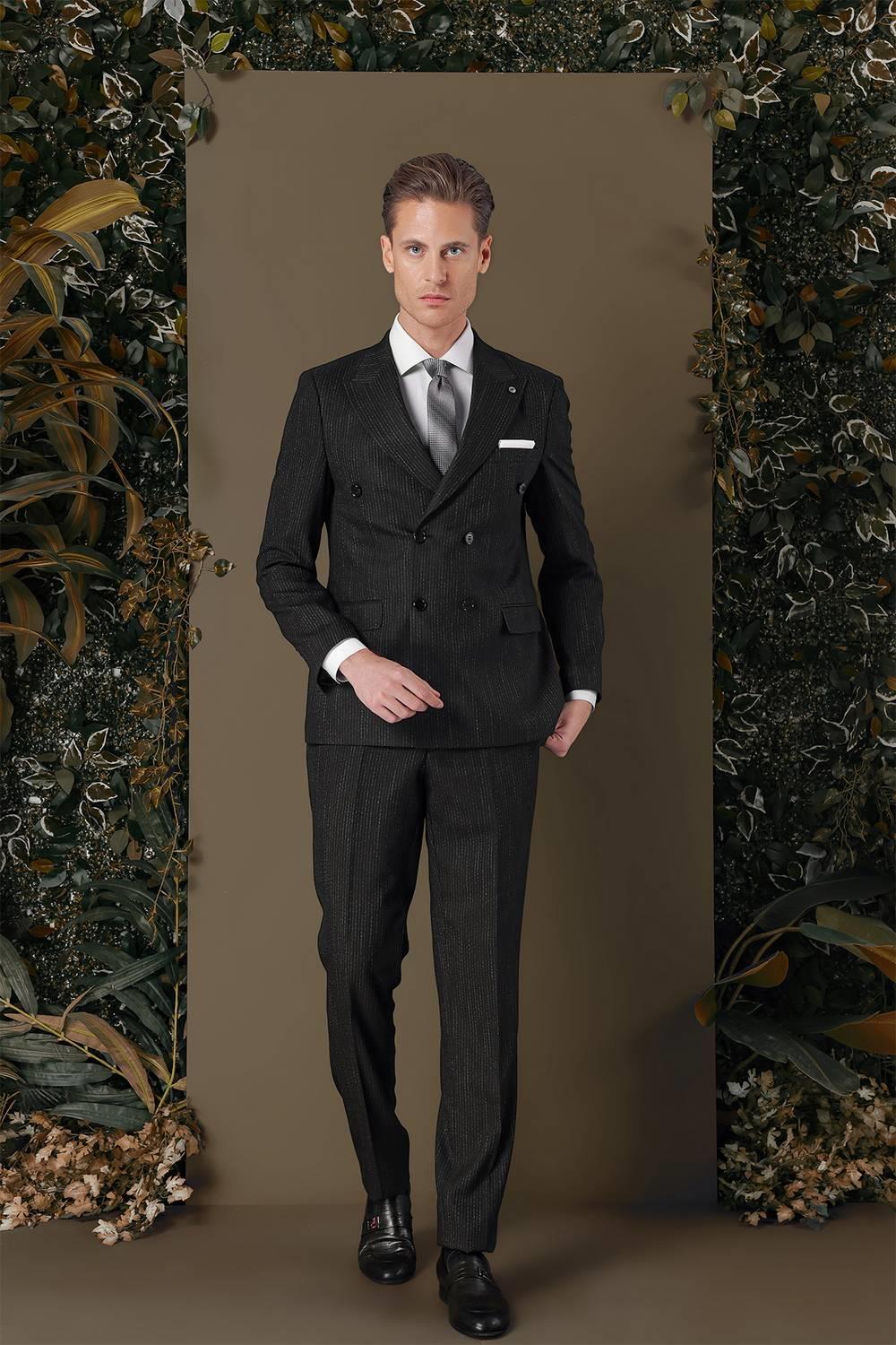 TK 884 Slim Fit Lacivert Klasik Takım Elbise