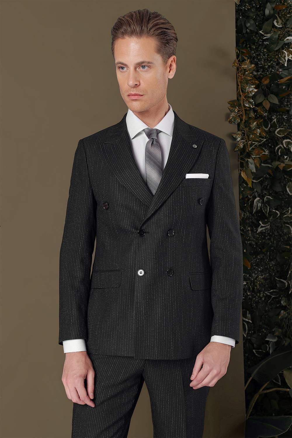 TK 884 Slim Fit Lacivert Klasik Takım Elbise