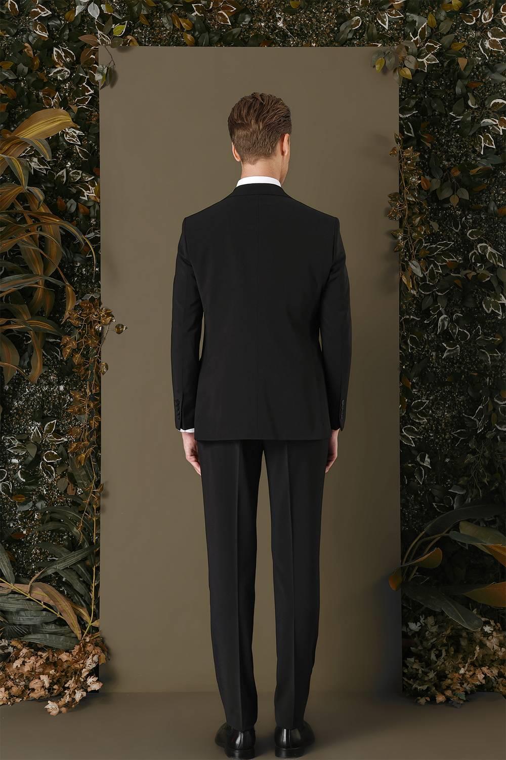 TK 889 Slim Fit Siyah Klasik Takım Elbise
