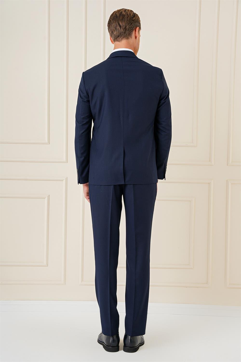 Tk 892 Slim Fit Düz Klasik Lacivert Takım Elbise 