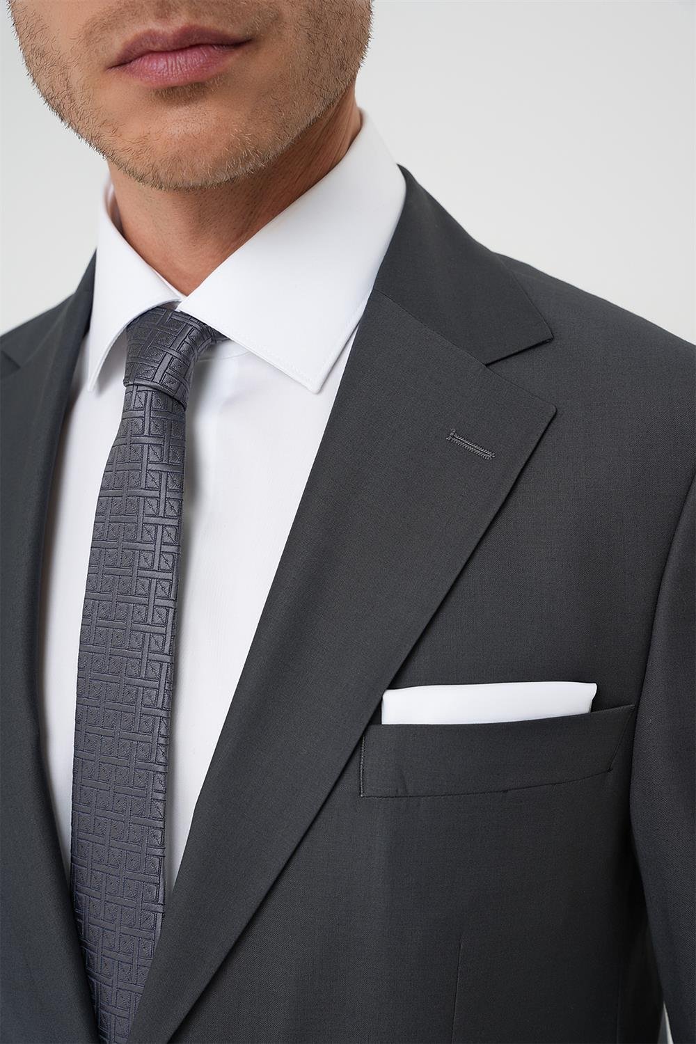 TK 892 Slim Fit Füme Klasik Takım Elbise