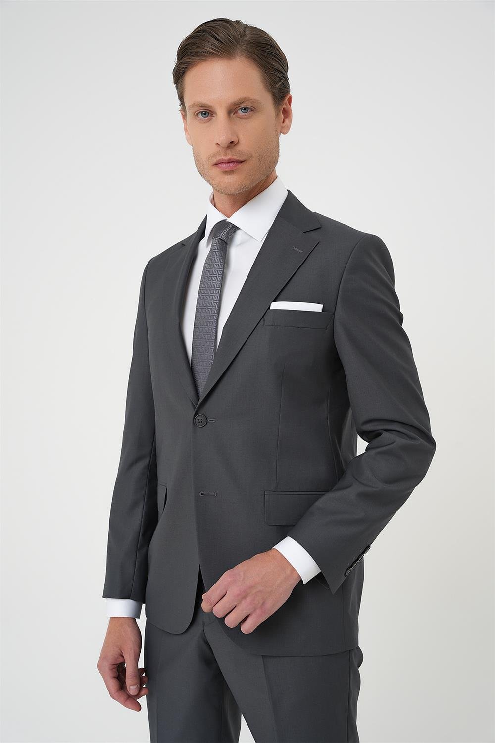 TK 892 Slim Fit Füme Klasik Takım Elbise