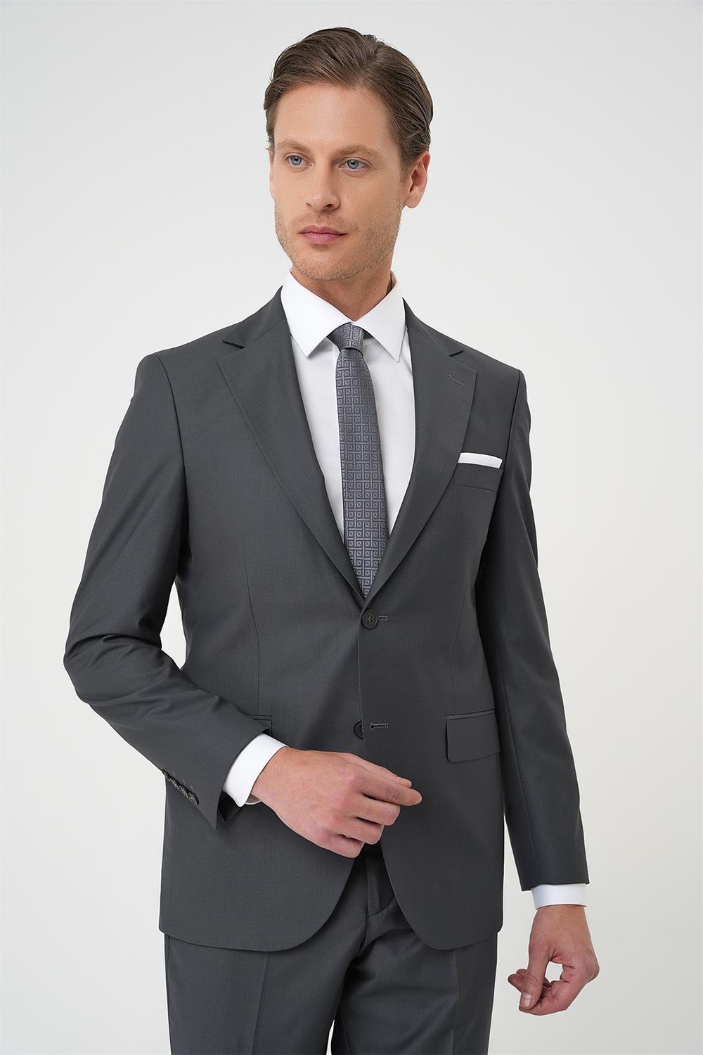 TK 892 Slim Fit Füme Klasik Takım Elbise