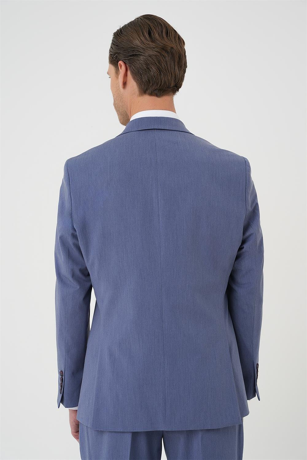 TK 901 Slim Fit Havacı Mavi Klasik Takım Elbise