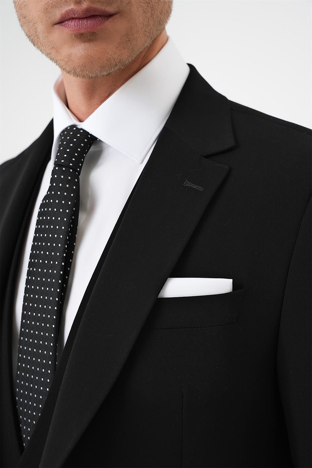 TK 901 Slim Fit Siyah Klasik Takım Elbise