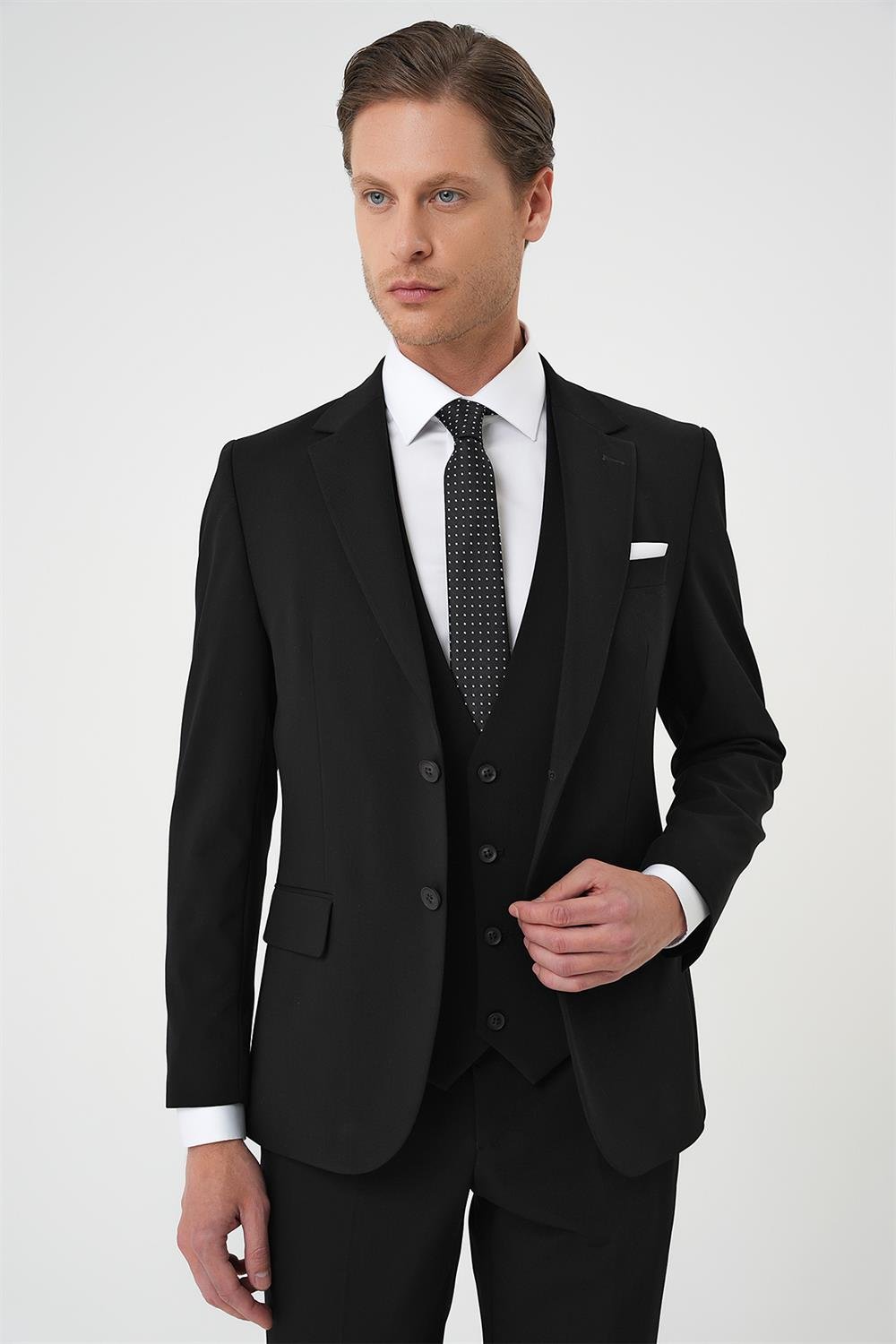 TK 901 Slim Fit Siyah Klasik Takım Elbise