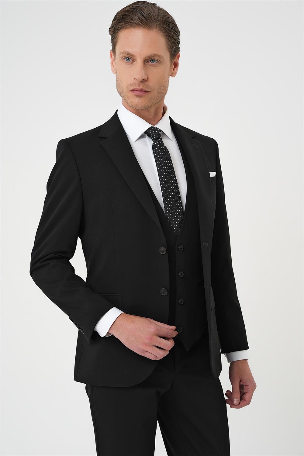 TK 901 Slim Fit Siyah Klasik Takım Elbise