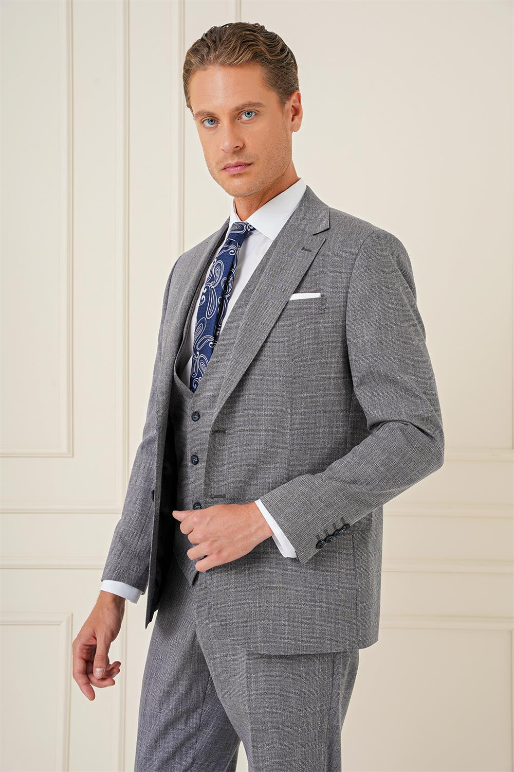 TK 902 Slim Fit Lacivert Klasik Takım Elbise