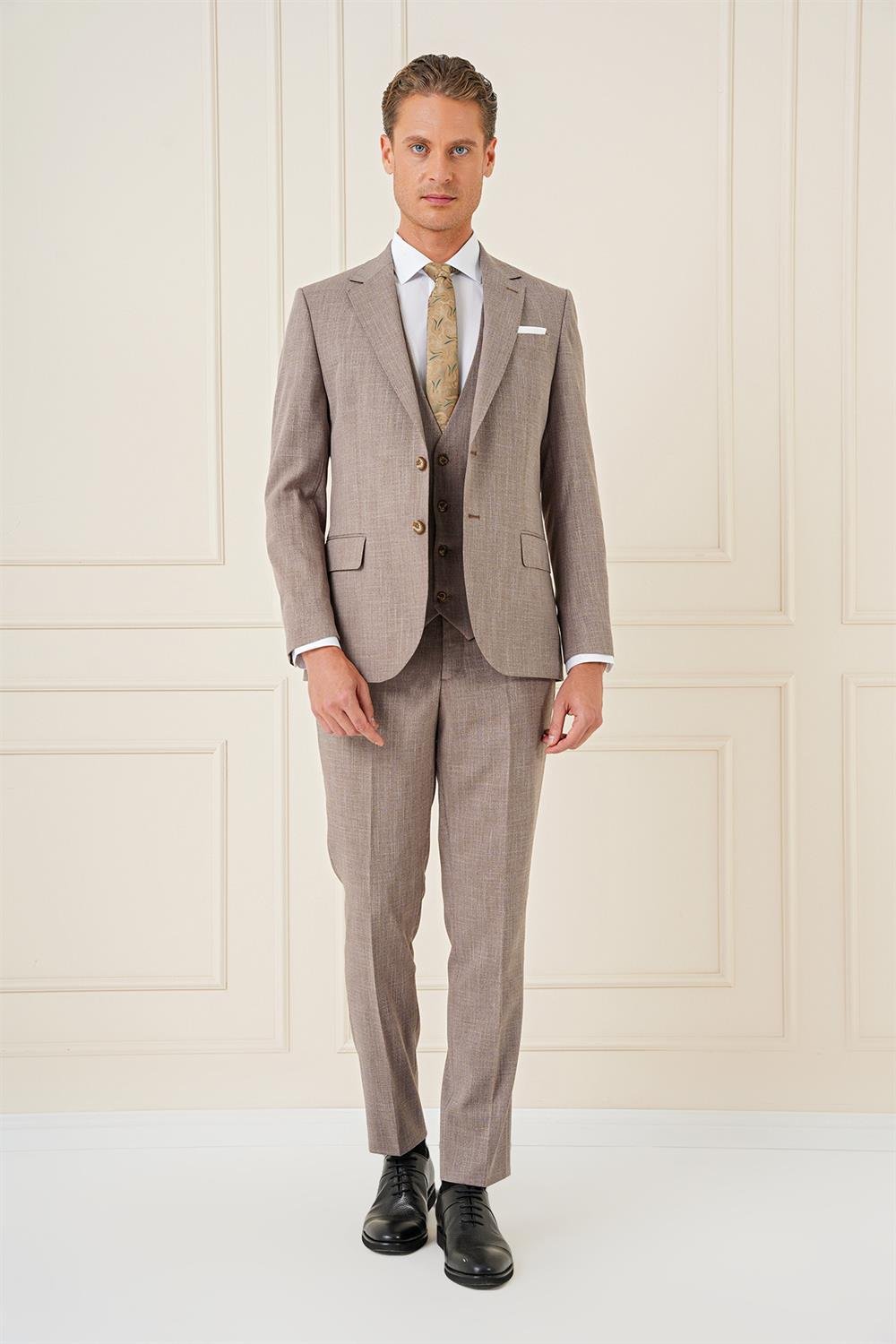 TK 902 Slim Fit Vizon Klasik Takım Elbise