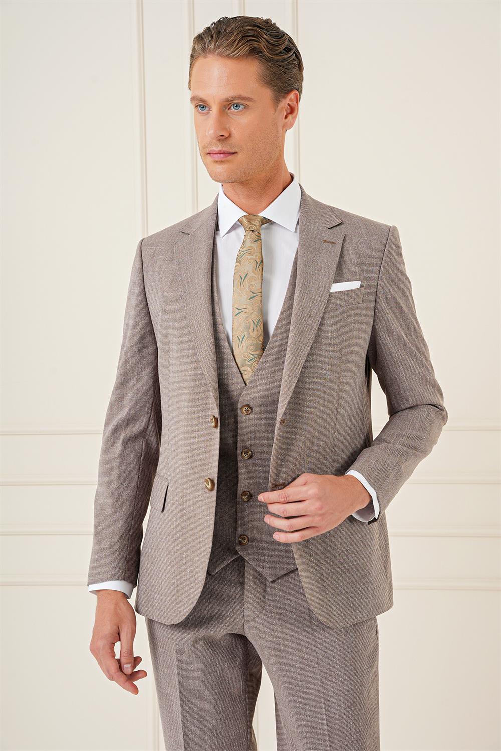 TK 902 Slim Fit Vizon Klasik Takım Elbise