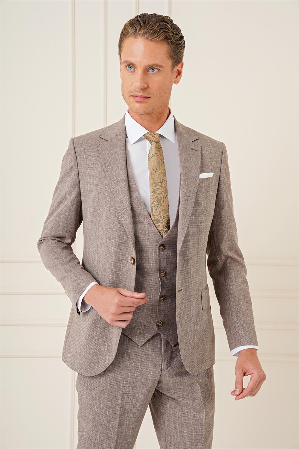 TK 902 Slim Fit Vizon Klasik Takım Elbise