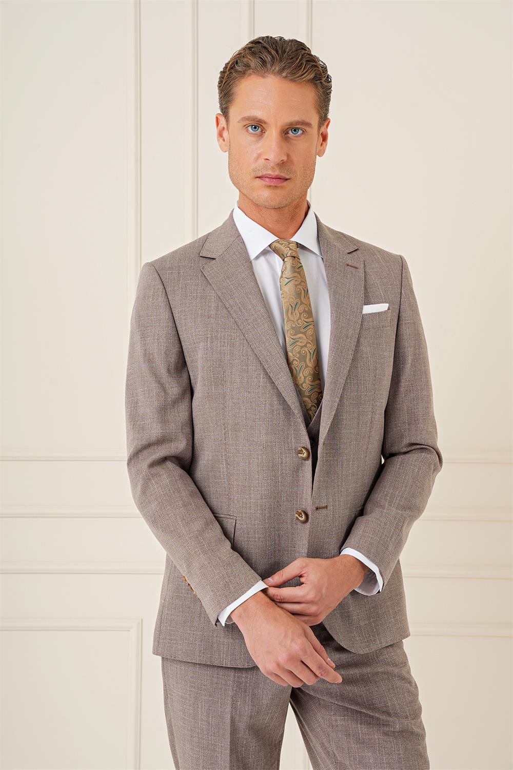 TK 902 Slim Fit Vizon Klasik Takım Elbise