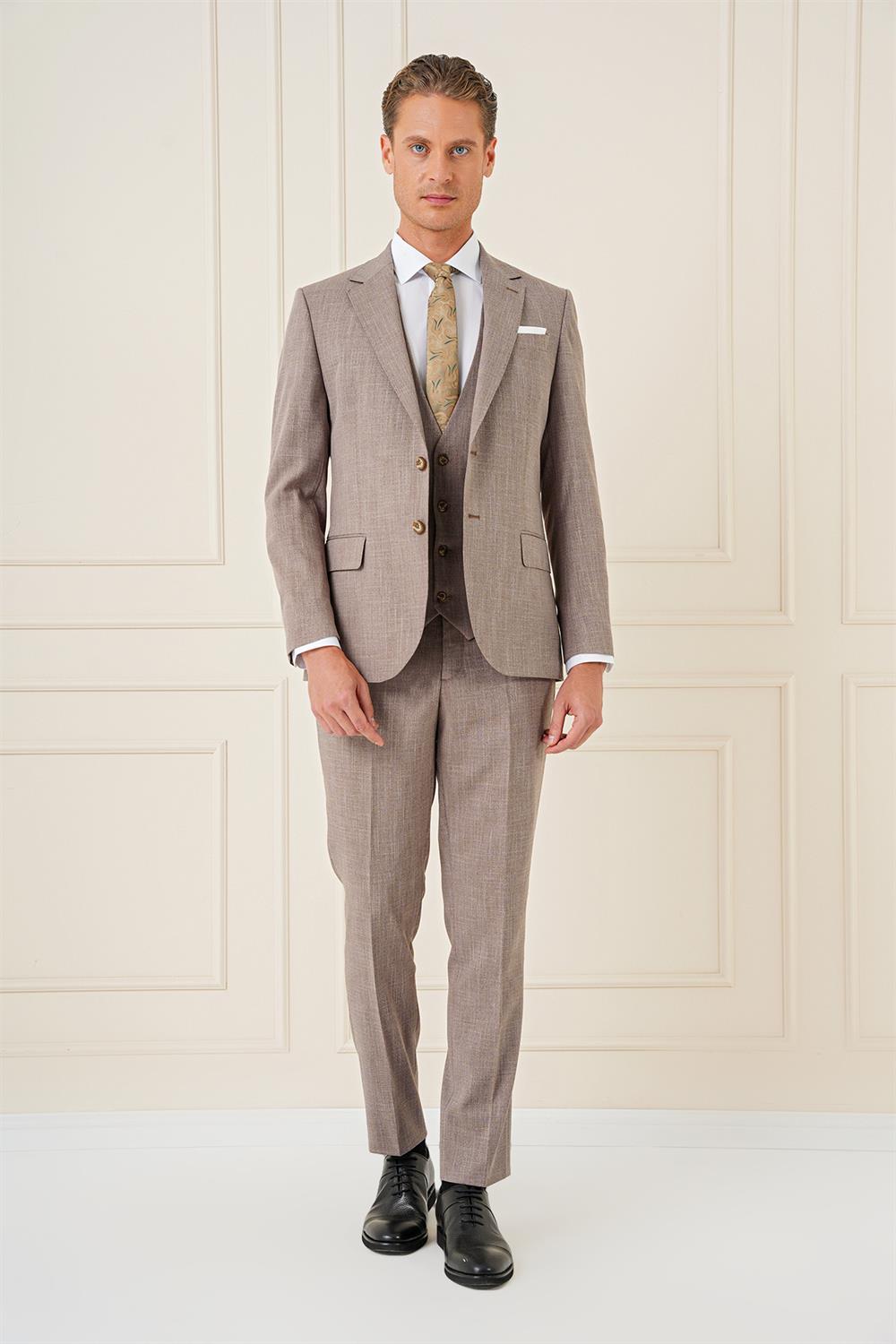 TK 902 Slim Fit Vizon Klasik Takım Elbise