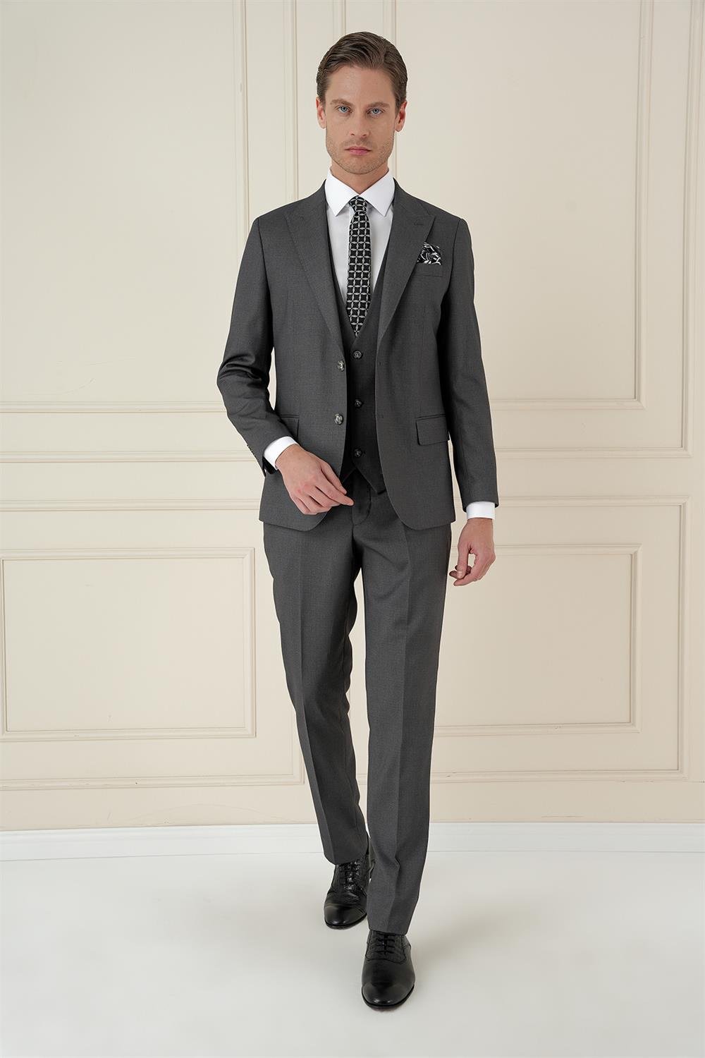 TK 907 Slim Fit Füme Spor Takım Elbise