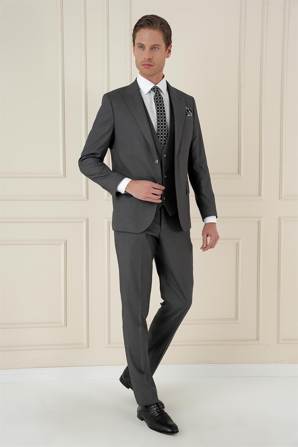 TK 907 Slim Fit Füme Spor Takım Elbise
