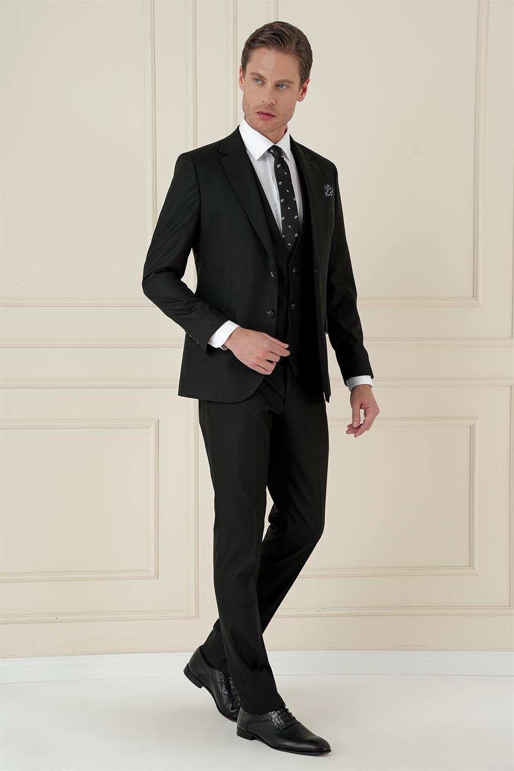 TK 910 Slim Fit Siyah Spor Takım Elbise
