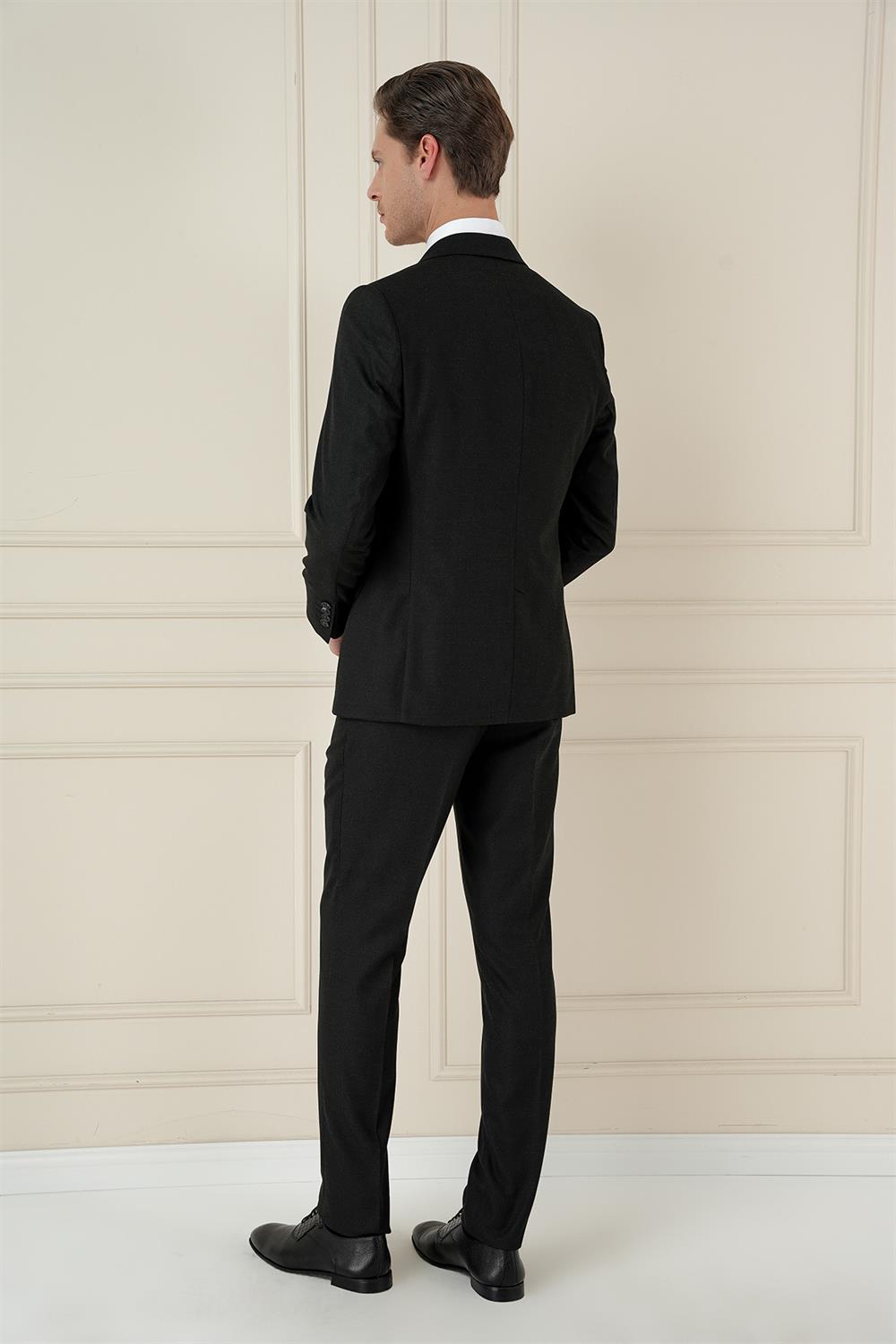 TK 911 Slim Fit Siyah Spor Takım Elbise