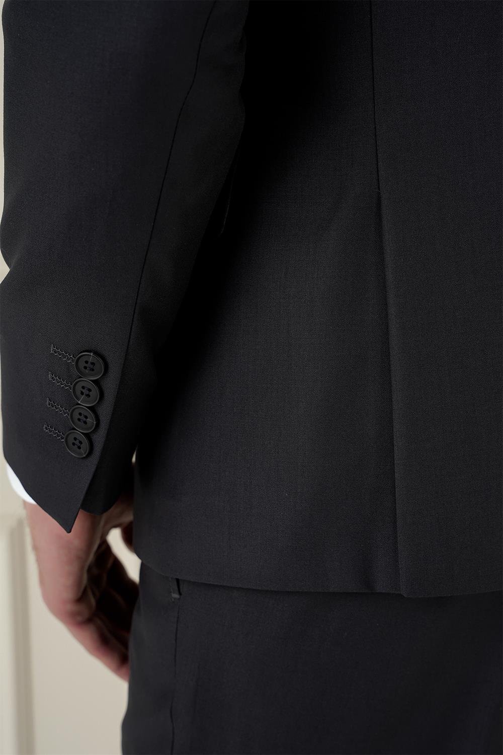 Tk 912 Slim Fit Çift Yırtmaç Mono Yaka Klasik Antrasit Takım Elbise