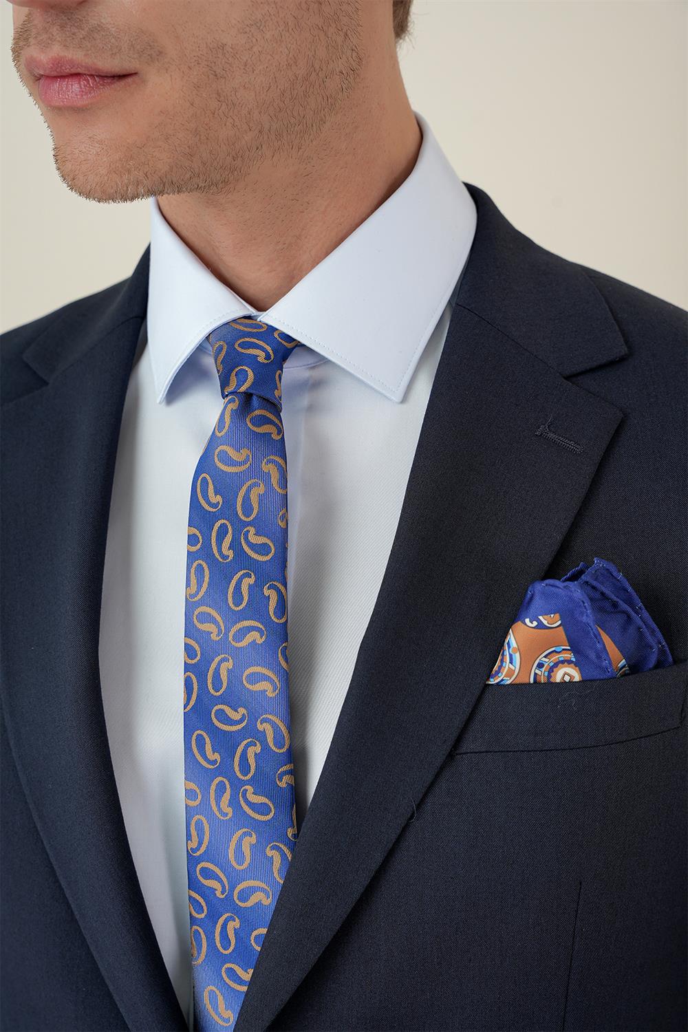 Tk 912 Slim Fit Çift Yırtmaç Mono Yaka Klasik Lacivert Takım Elbise