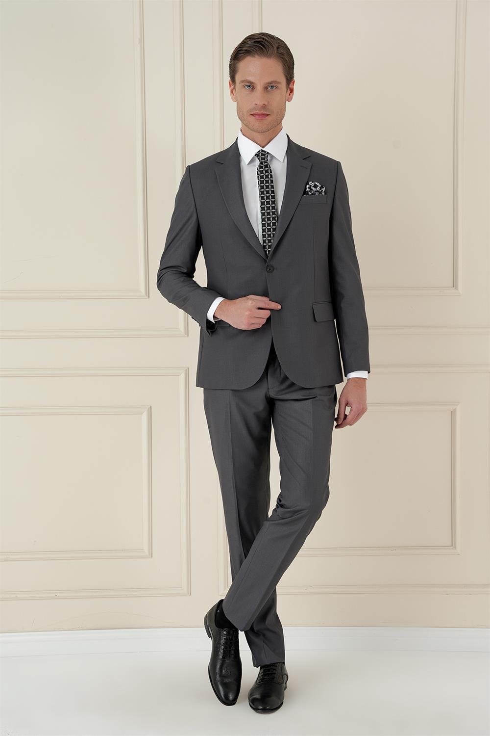 TK 912 Slim Fit Füme Spor Takım Elbise