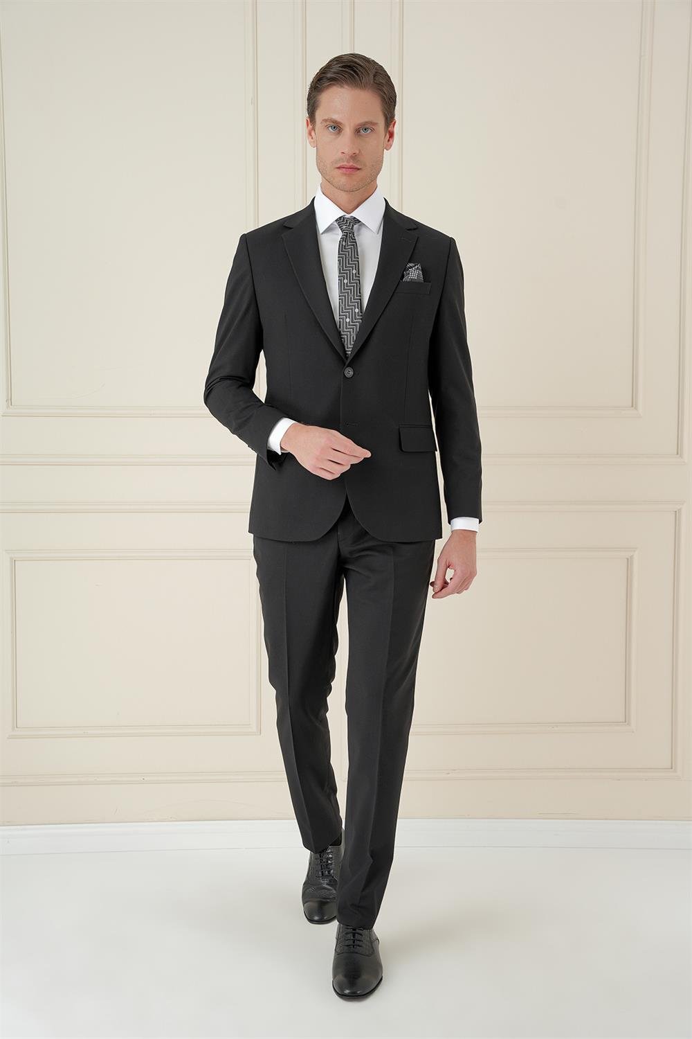 TK 912 Slim Fit Siyah Spor Takım Elbise