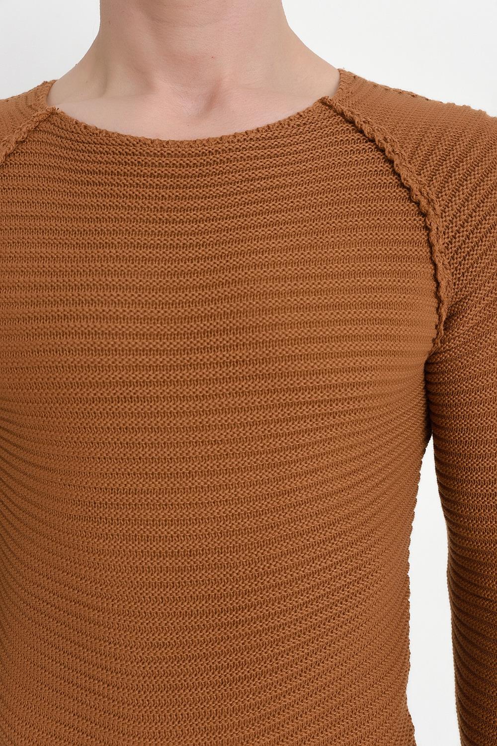 TR 807 Slim Fit Camel O Yaka Triko