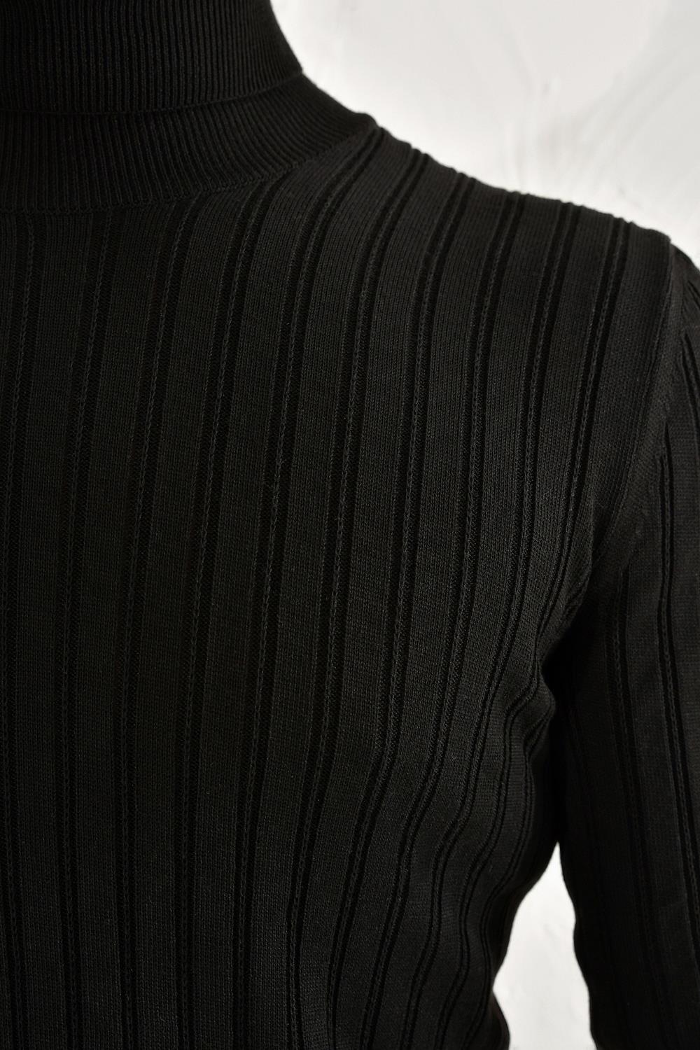 TR 813 Slim Fit Siyah Balıkçı Triko