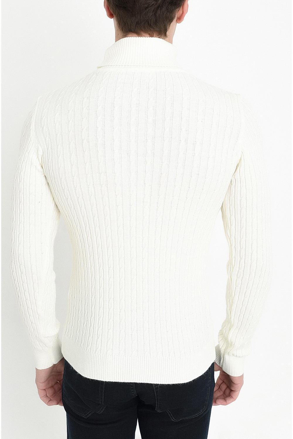 TR 814 Slim Fit Ekru Balıkçı Triko