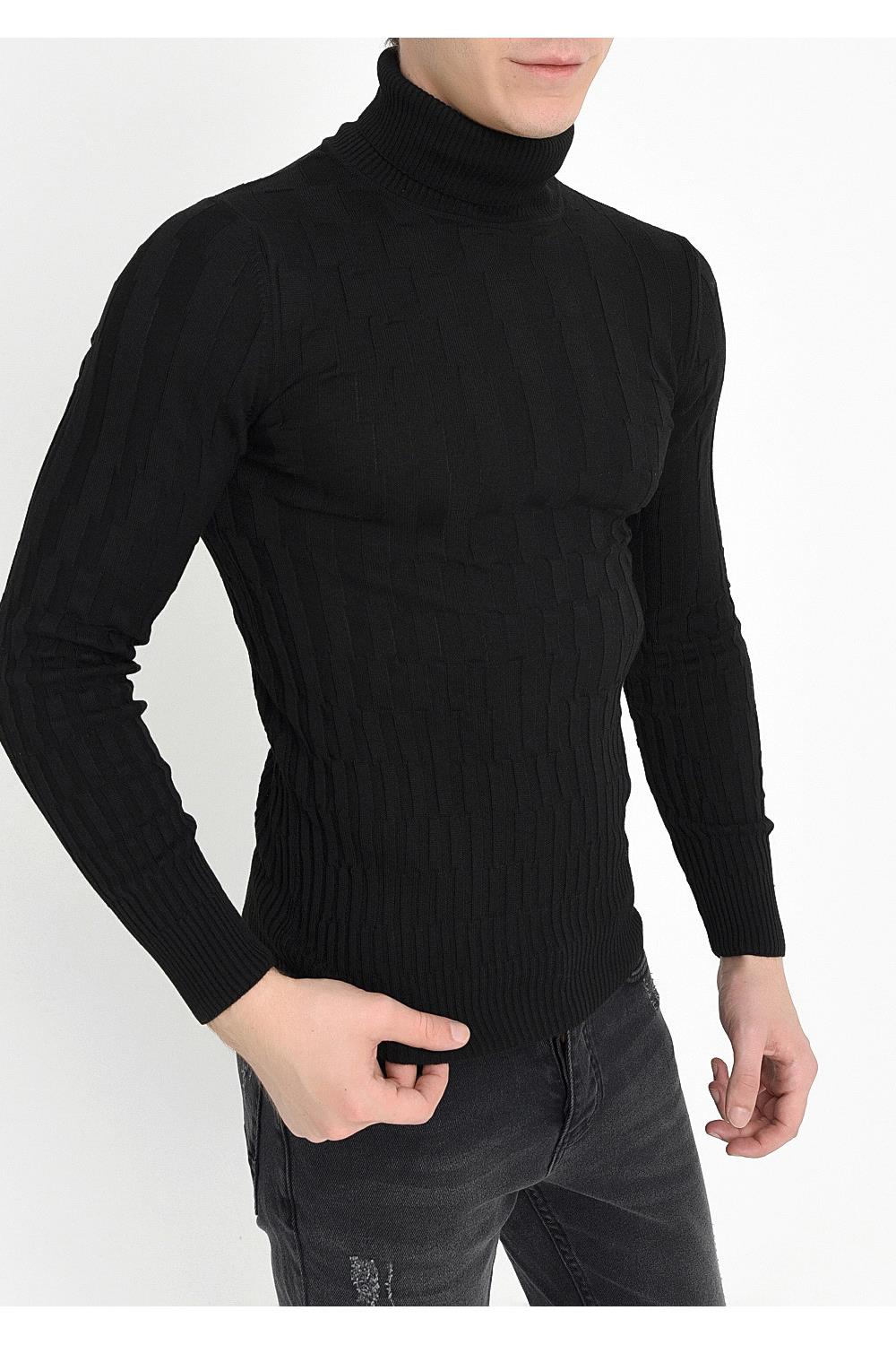 TR 819 Slim Fit Siyah O Yaka Triko