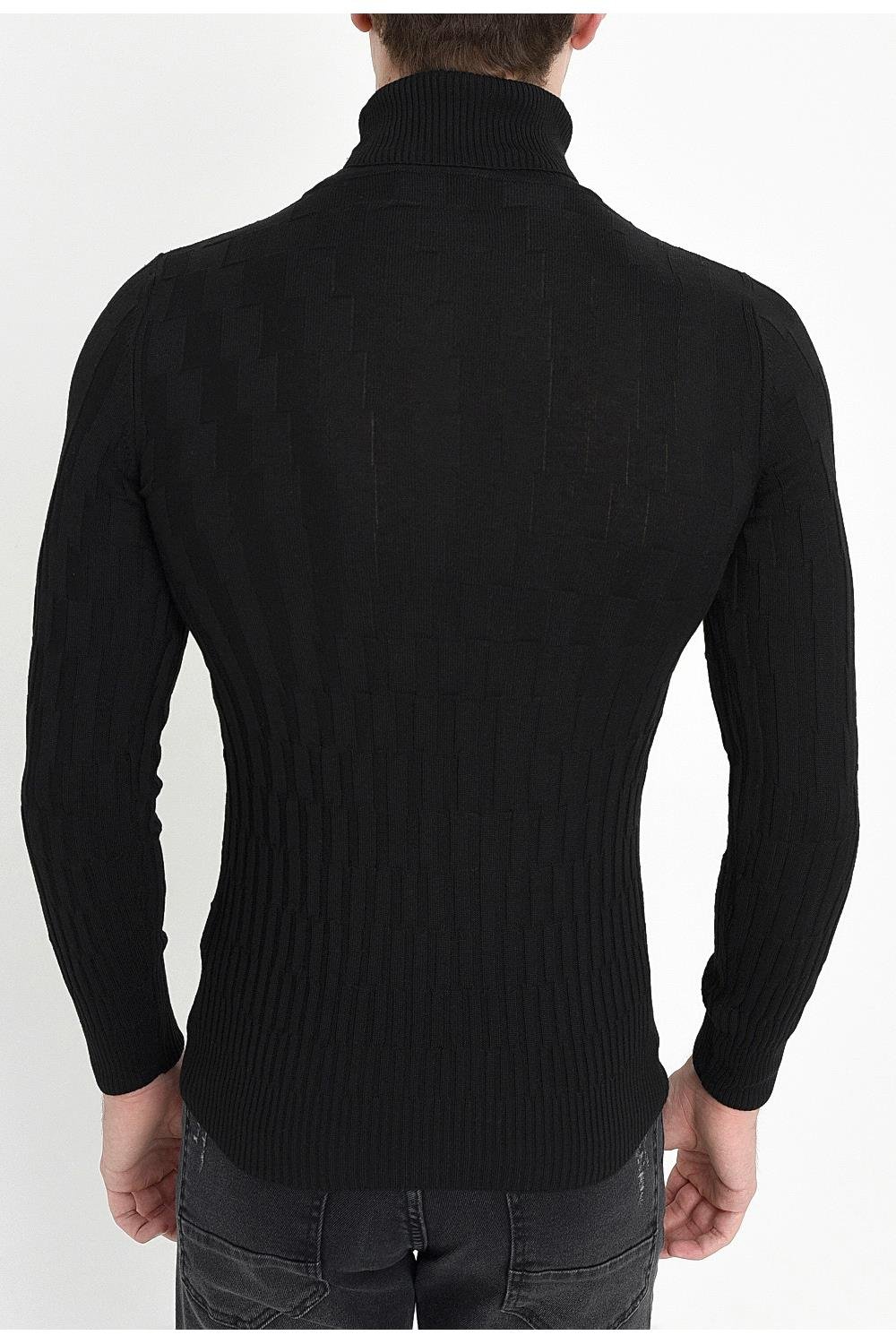 TR 819 Slim Fit Siyah O Yaka Triko